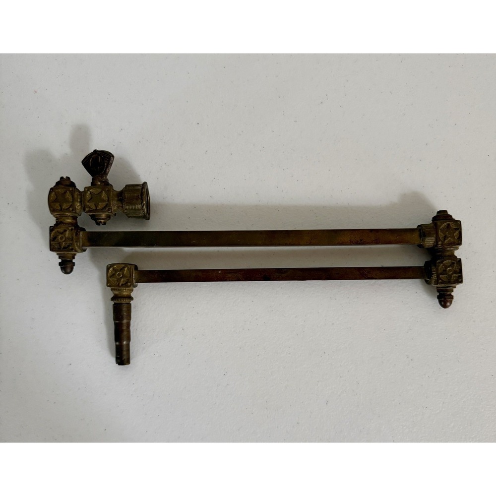 Antique Brass Articulating Gas Lamp Valve with square arms , - Steampunk!‎